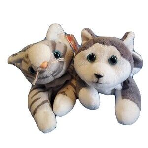 Ty  Prance The Cat & Nanook Huskey Small Plush Stuffed Animal Beanie Babies